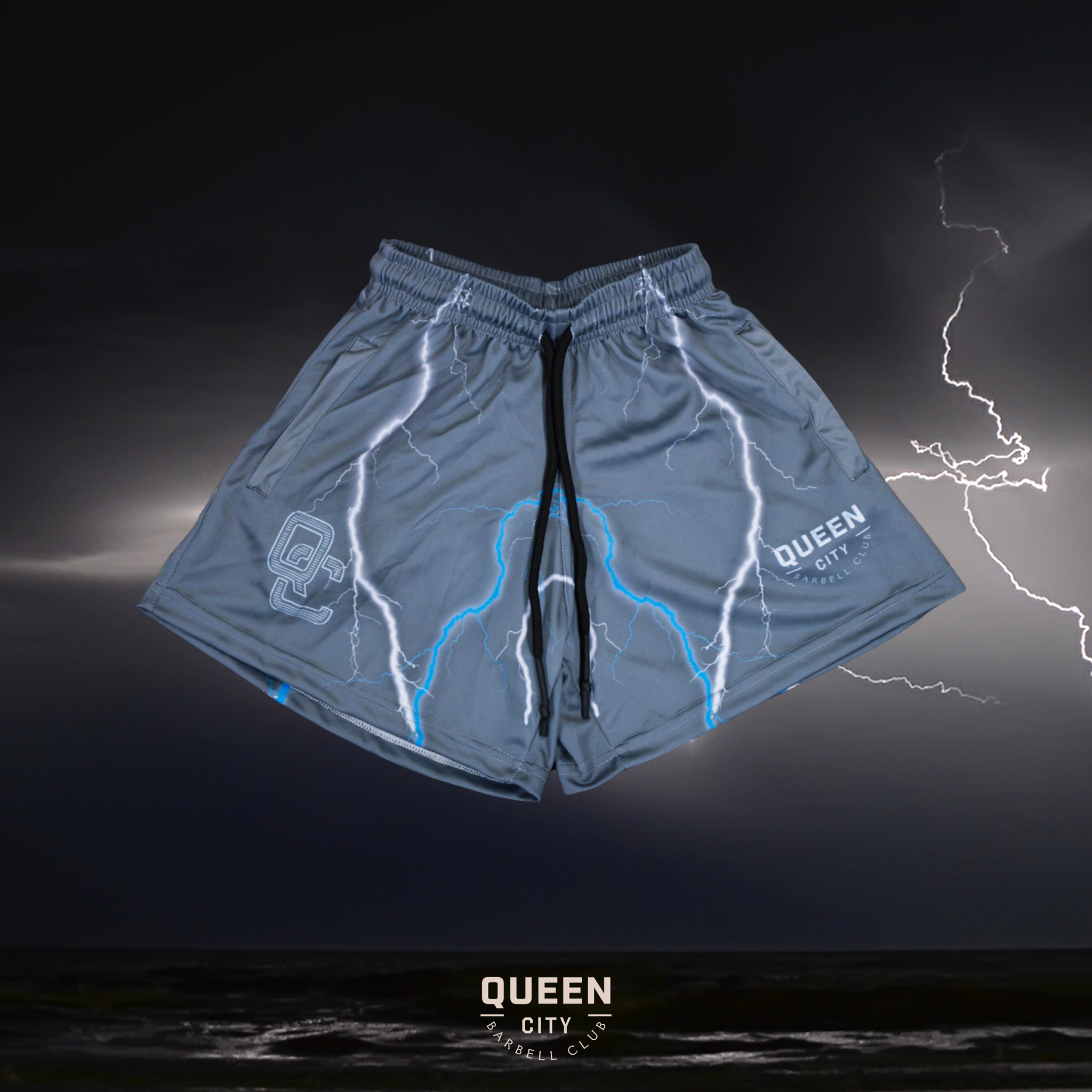 5" Inseam Athletic Shorts // Lightning Strike Deep Grey