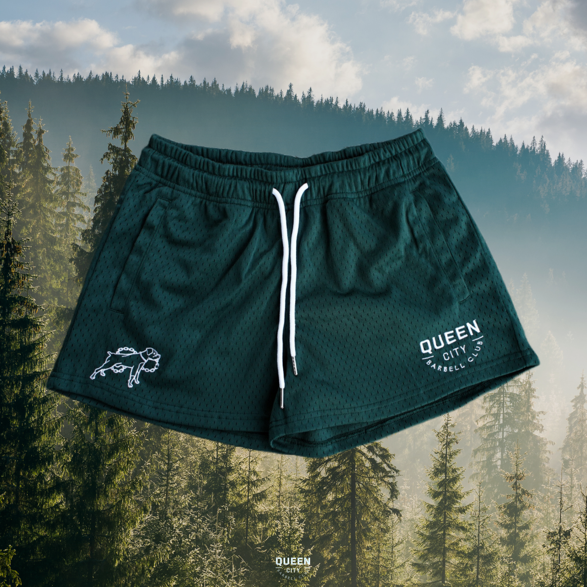 LUX MESH SHORTS // FOREST GREEN