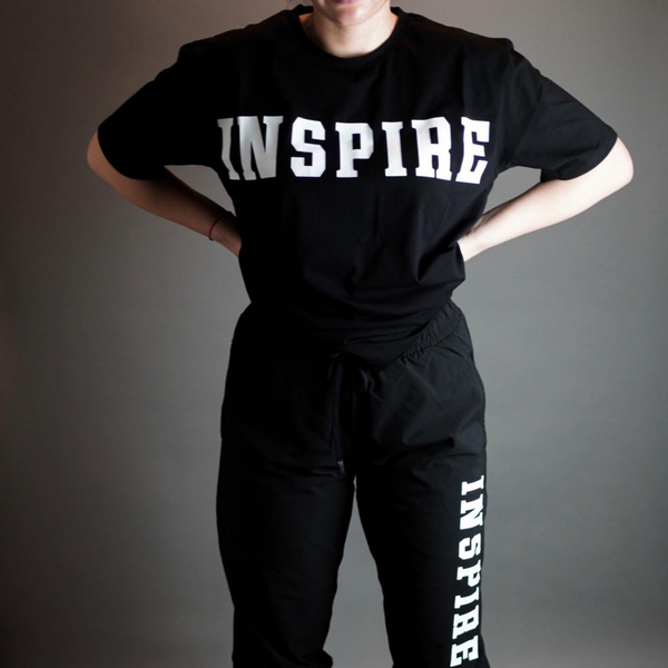 OVERSIZED INSPIRE TEE // BLACK – Queen City Barbell Club