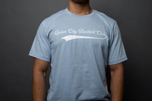 Queen City Barbell Club Scripted Tee // Baby Blue